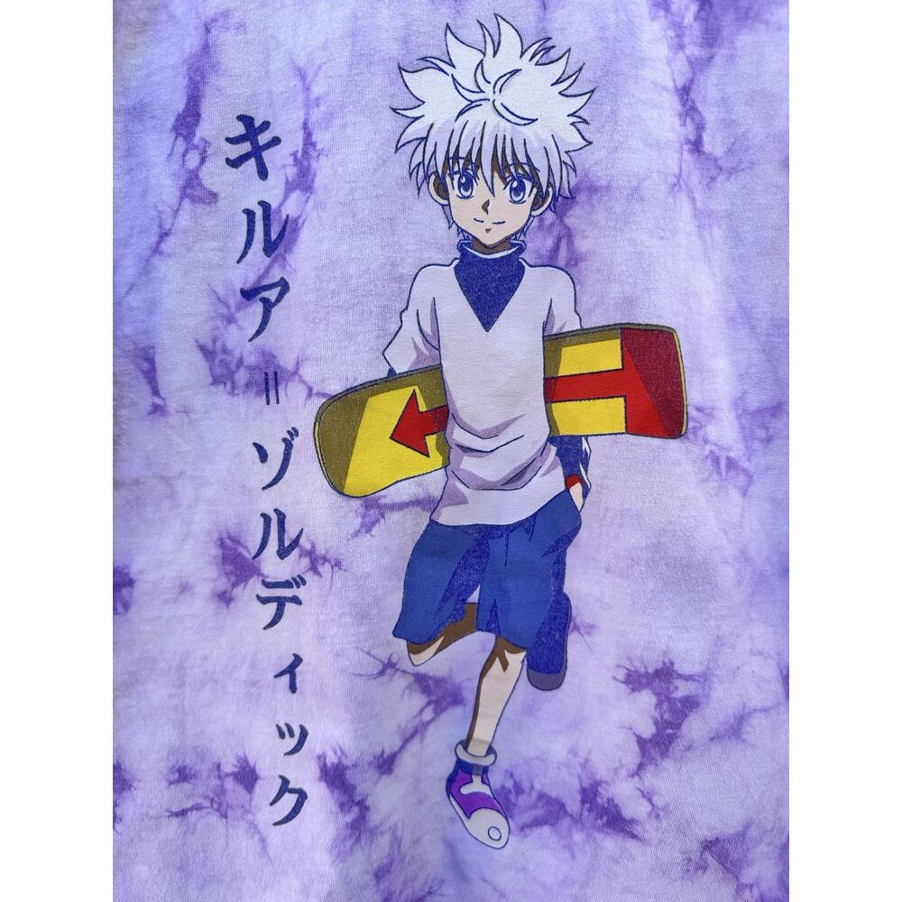 Hunter x Hunter Killua Purple Tie Dye T-shirt M Men's Japanese Anime Tee
